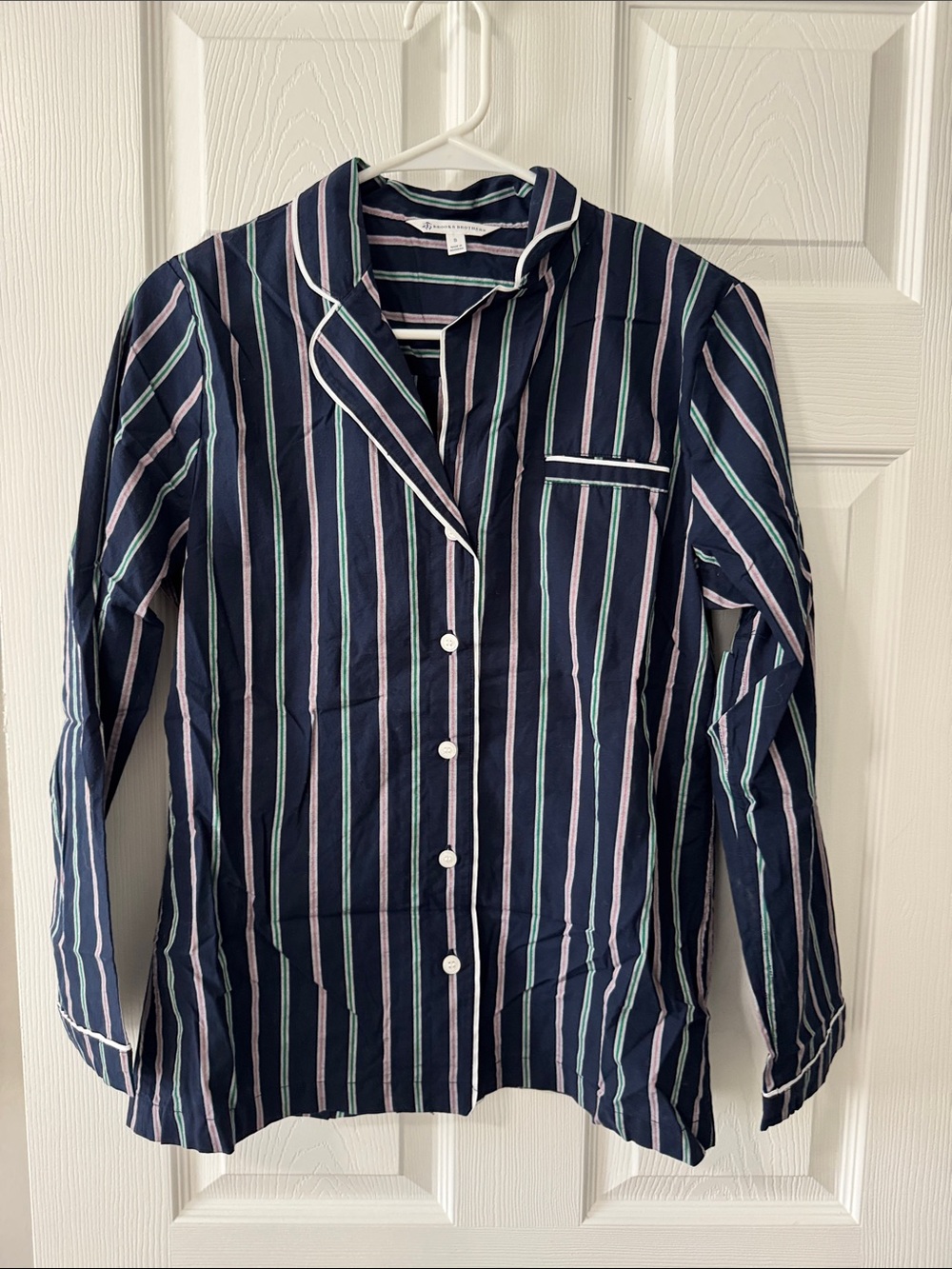 Brooks Brothers Navy and White Striped Women’s Pajama Top